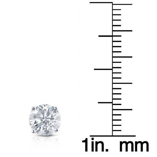 Bliss Diamond Huge 3 Ct Tw. Round Lab Grown Diamond Screw Back Studs 14k White Gold In 14k White Gold