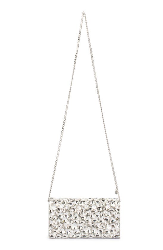 Olga Berg Renata Crystal Encrusted Clutch In Silver