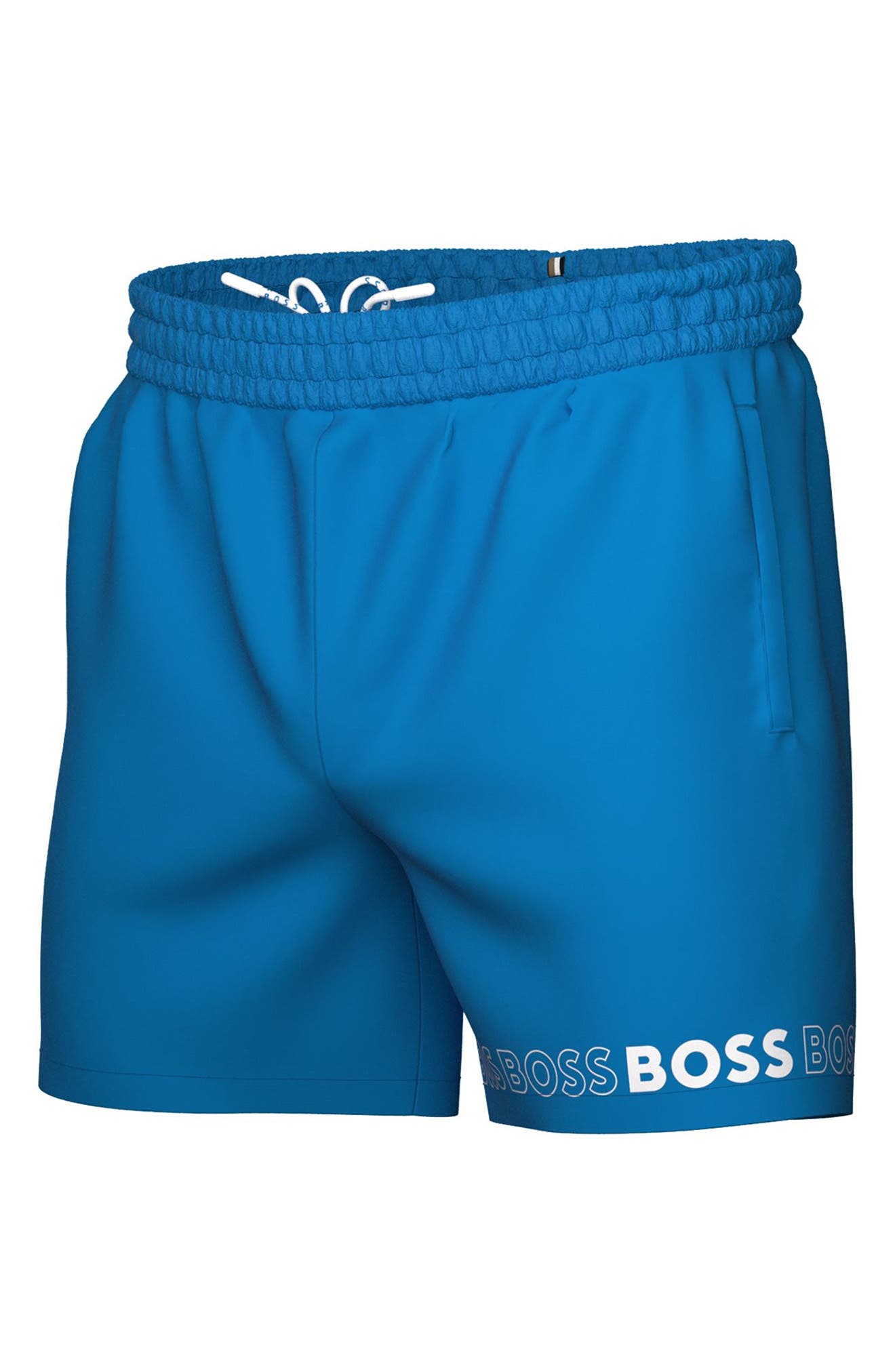Boy Board Shorts Swimwear Adjustable Waist Pocket Swim Trunk Blue Dolphin 