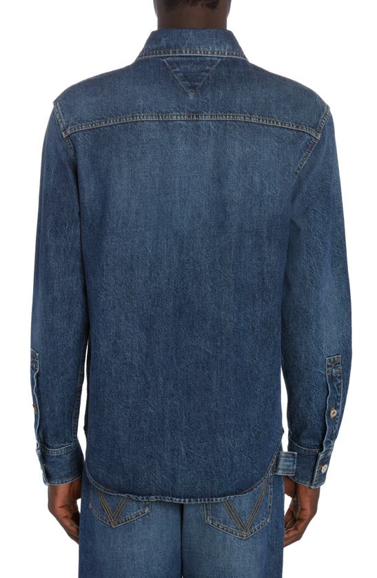 Bottega Veneta Long-sleeve Denim Shirt In Mid Blue