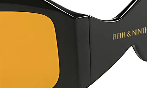 Shop Fifth & Ninth Jade 53mm Polarized Rectangular Sunglasses In Black/orange