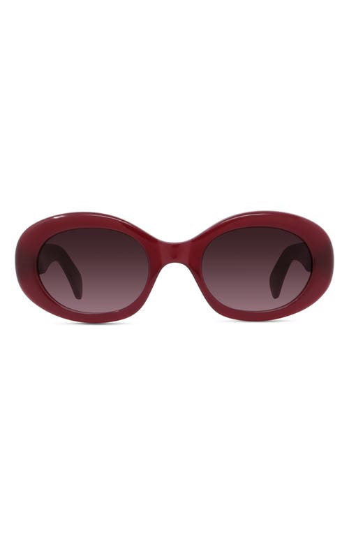 CELINE Triomphe 52mm Oval Sunglasses in Shiny /Gradient Bordeaux