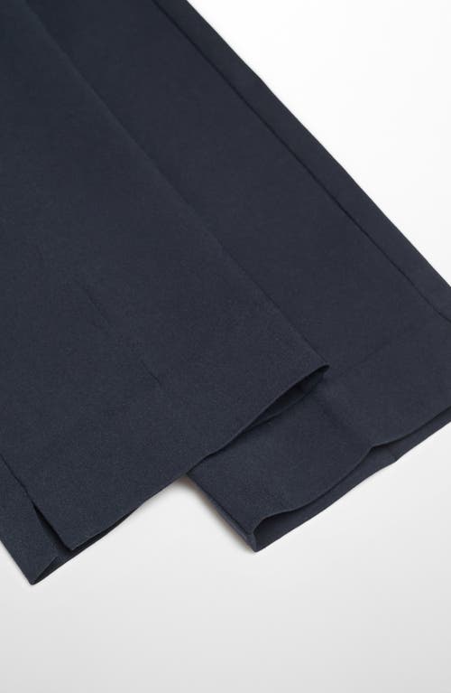 Mango Crop Skinny Pants In Dark Navy