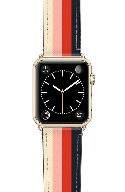 CASETiFY Rad Retro Saffiano Faux Leather Apple Watch Band in Gold