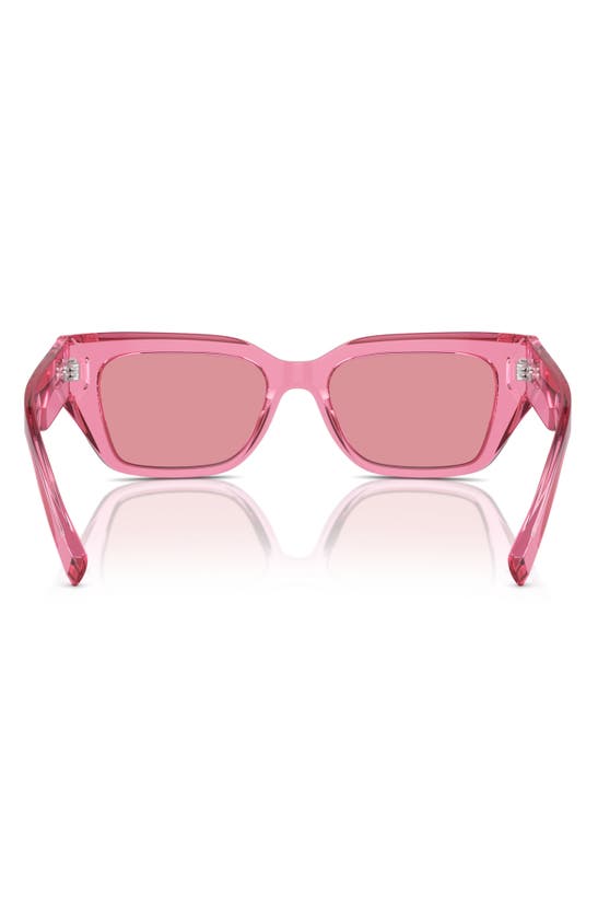 Shop Dolce & Gabbana Dolce&gabbana 52mm Cat Eye Sunglasses In Trans Pink