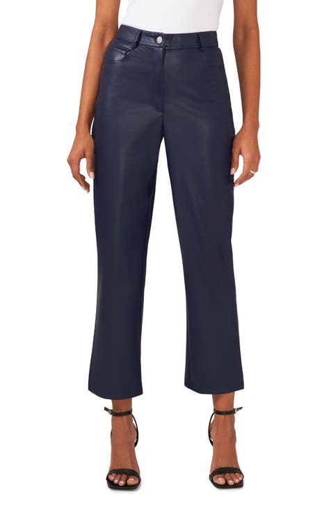 2024 Women High Waist Pants with Pockets, Casual Slim Fit Skinny Pants  Solid Elegant Business Straight Trousers Pants Leather Pants for Women  Trousers for Women at  Women's Clothing store