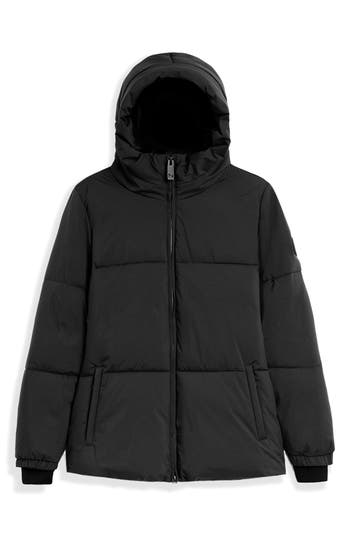 Noize Stacy Water Resistant Hooded Puffer Jacket In Black