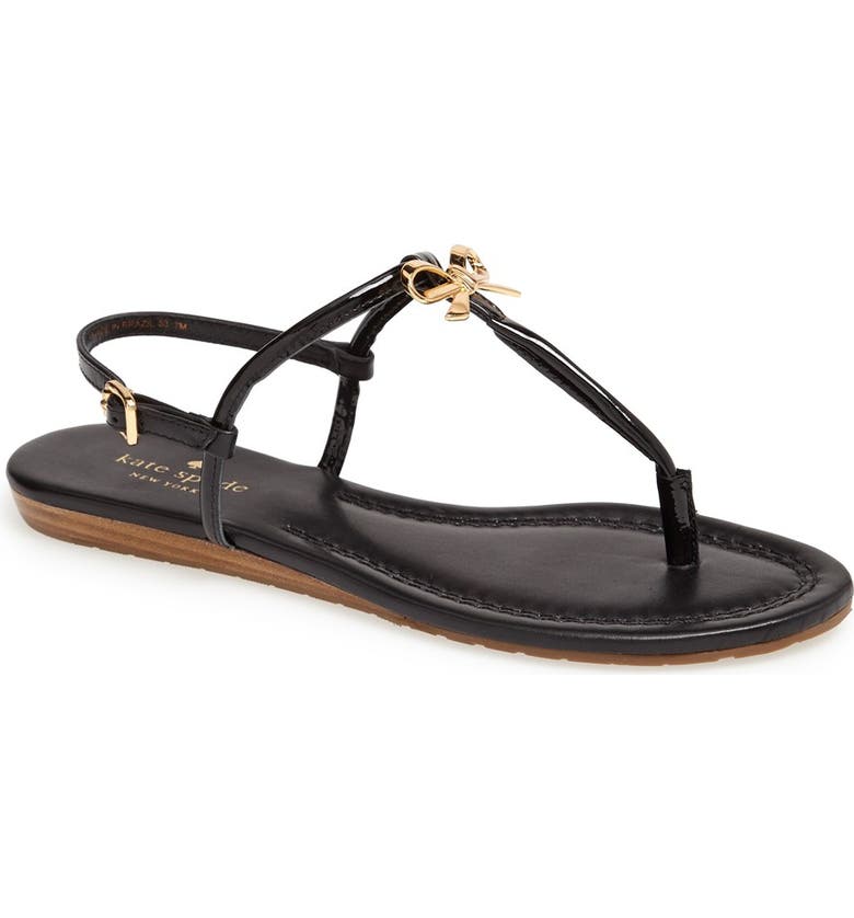 KATE SPADE NEW YORK 'tracie' sandal, Main, color, BLACK PATENT/ NAPPA