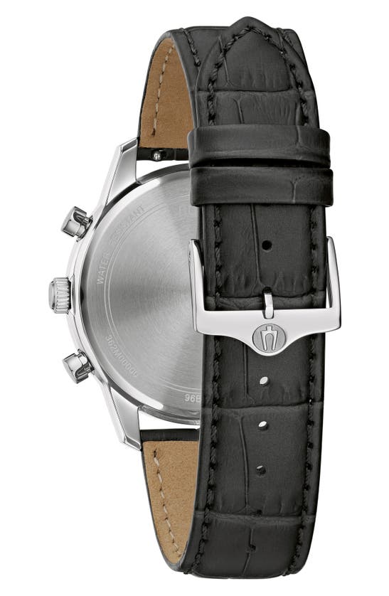 Shop Bulova Sutton Leather Strap Chronograph Watch, 41mm In Silverone