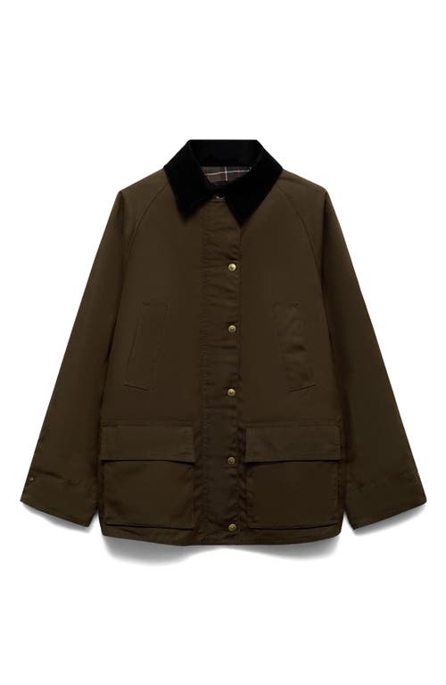 Mango Women's Waxed-effect Parka In Brown