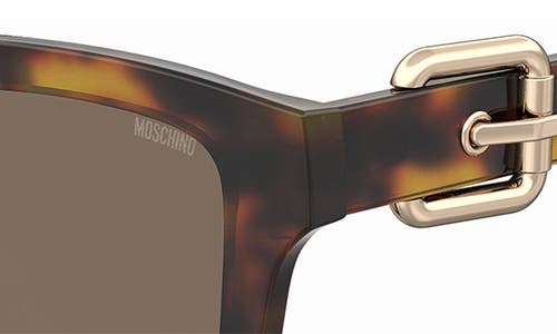 Moschino 54mm Gradient Rectangular Sunglasses In Havana/brown