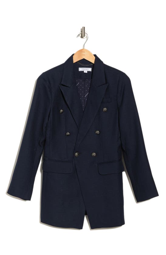 Belle & Bloom Princess Polly Textured Weave Blazer In Navy