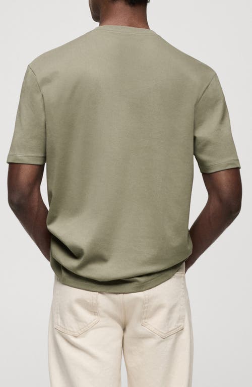 Shop Mango Regular Fit Cotton Crewneck T-shirt In Medium Green