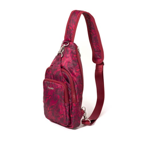 Baggallini Central Park Sling Bag In Red Divine Rose