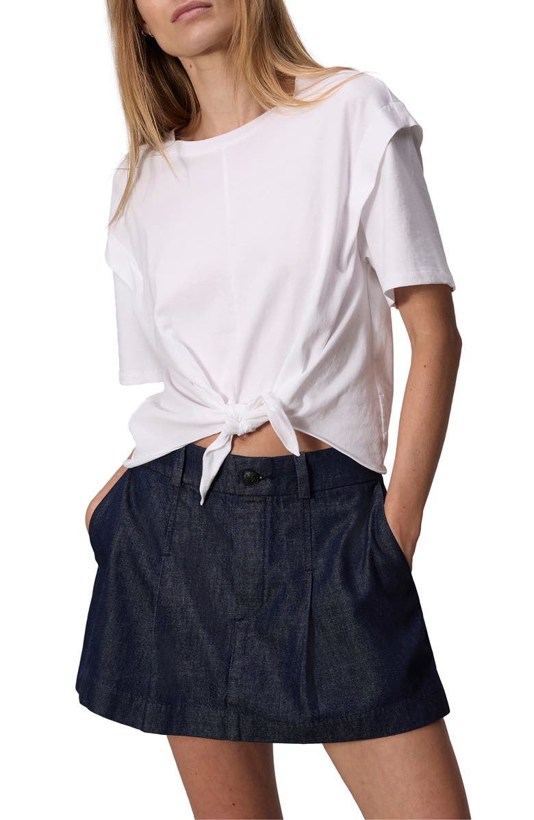 rag & bone Mica Tie Front T-Shirt, Main, color, White