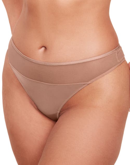 Shop Adore Me Fallon Thong Panties In Medium Beige