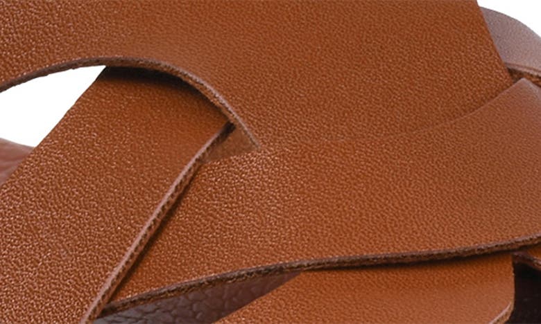 Gaahuu Crisscross Strap Slide Sandal In Brown