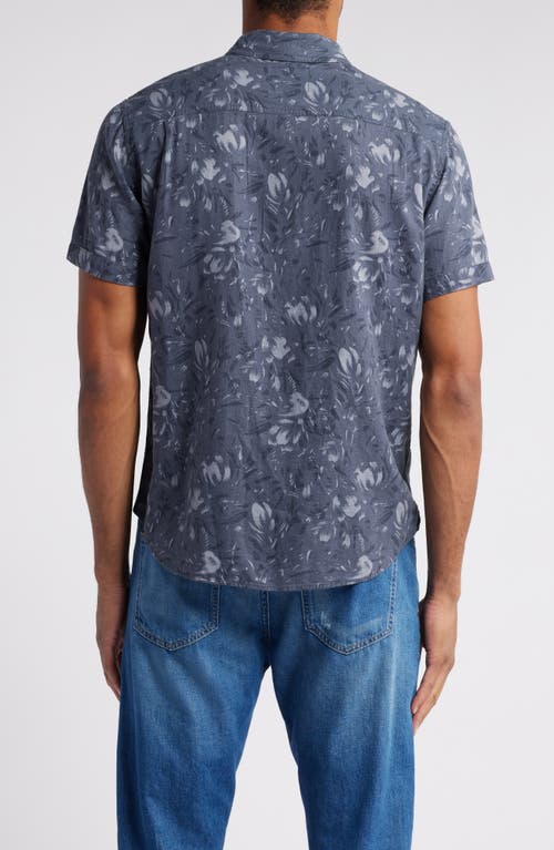 Shop Rails Monaco Short Sleeve Button-up Shirt In Navy Floral Brush