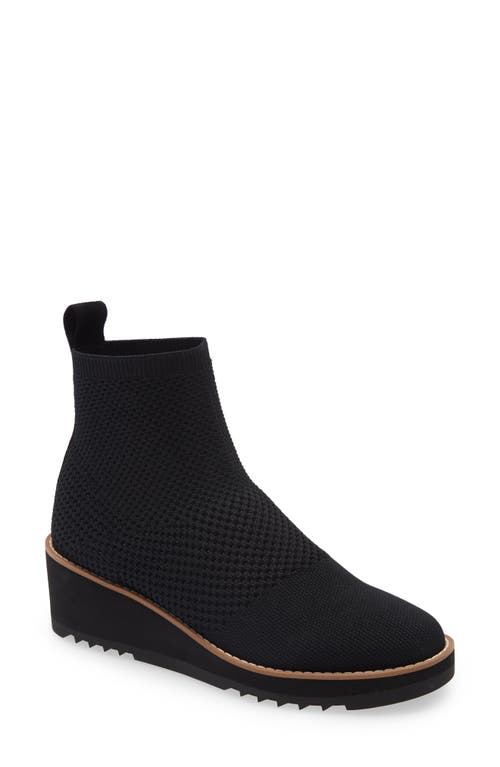 London Bootie in Black Stretch Fabric