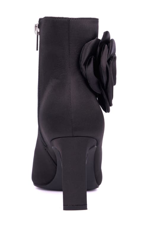New York And Company Mckenna Floral Appliqué Bootie In Black