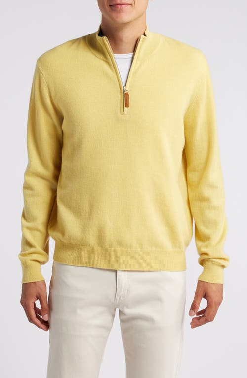 Lorenzo Uomo Men's Quarter Zip Wool & Cashmere Sweater in Tuscan Sun 