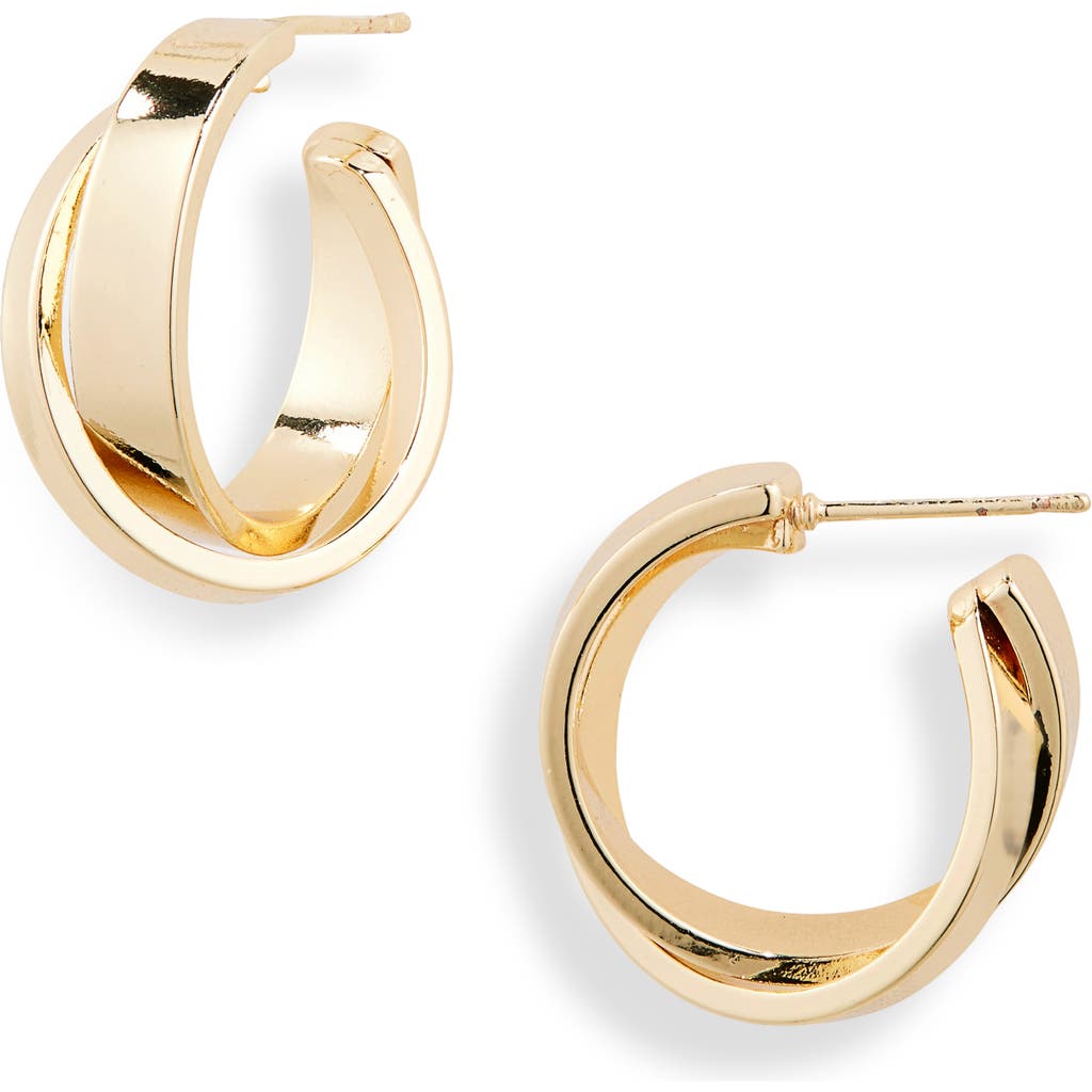 Shop Nordstrom Rack Demi Fine Twisted Hoop Earrings In Gold