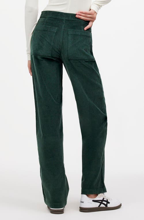 Shop Madewell The Emmett Wide Leg Full Length Corduroy Pants: Welt Pocket Edition In Luxury Forest