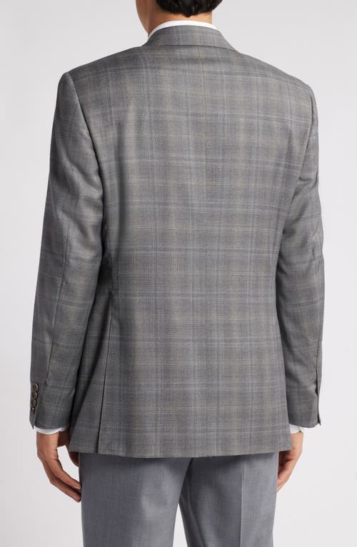 Canali Siena Regular Fit Plaid Wool Sports Coat In Light Grey