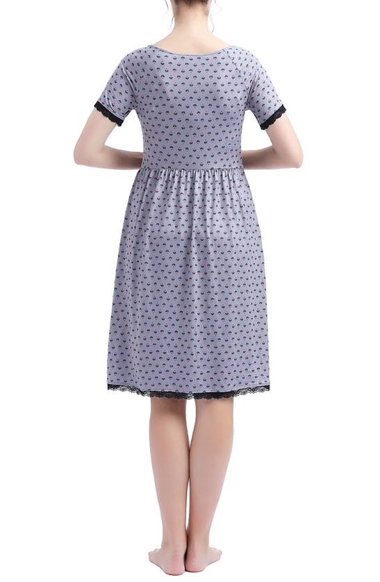 Kimi And Kai Exa Maternity/nursing Nightgown In Grey