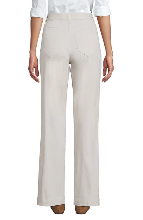 Lands' End High Rise 5 Pocket Wide Leg Chino Pants In Light Stone