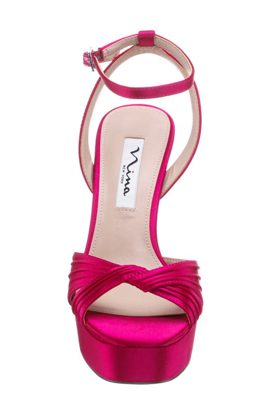 Nina Angie Ankle Strap Platform Sandal In Parfait Pink