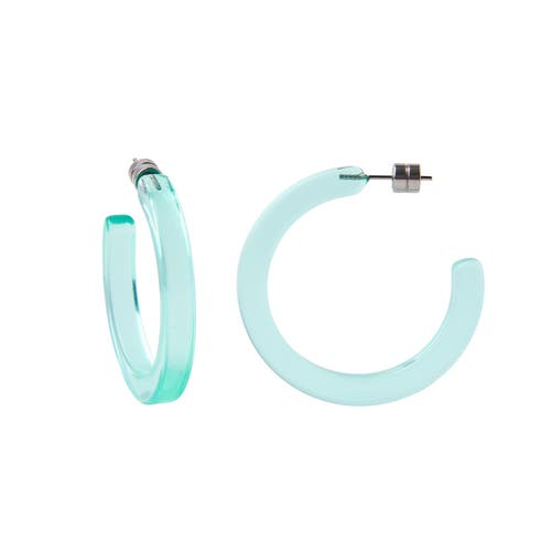Machete Midi Hoops In Turquoise Clear