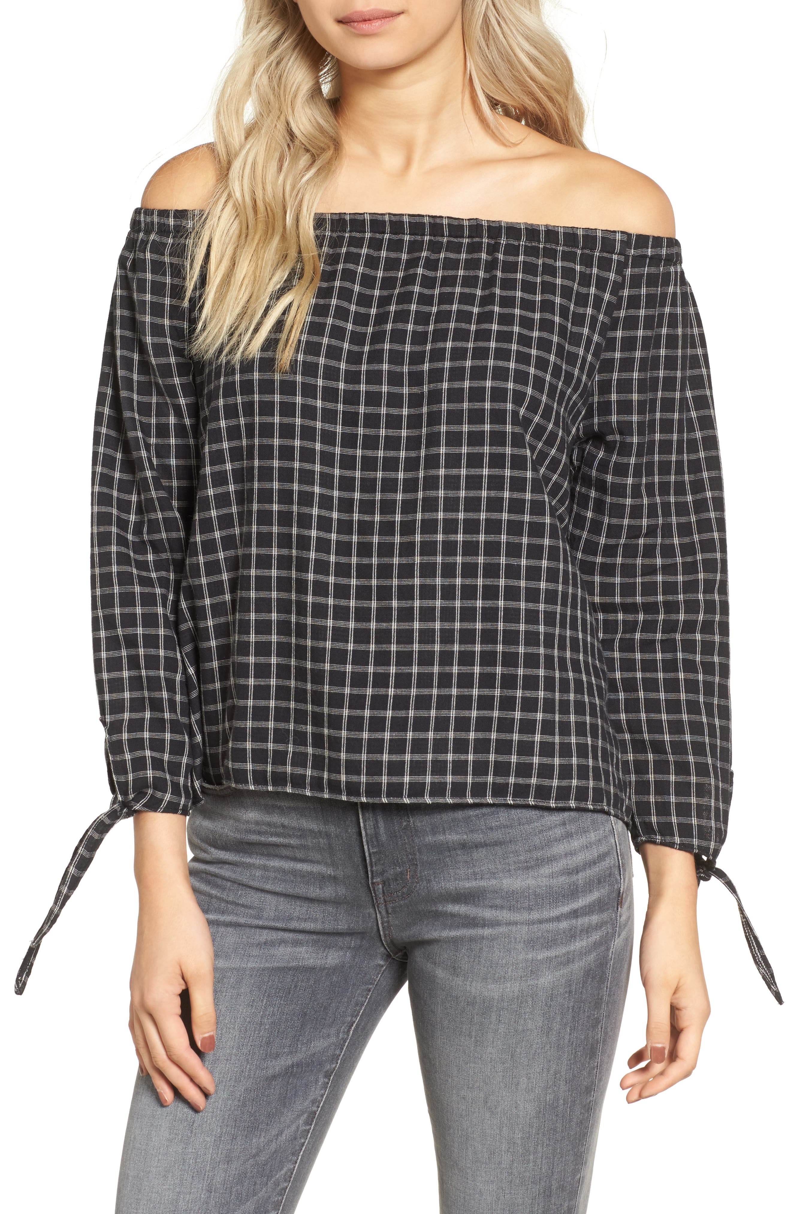 Madewell Plaid Off the Shoulder Top Nordstrom