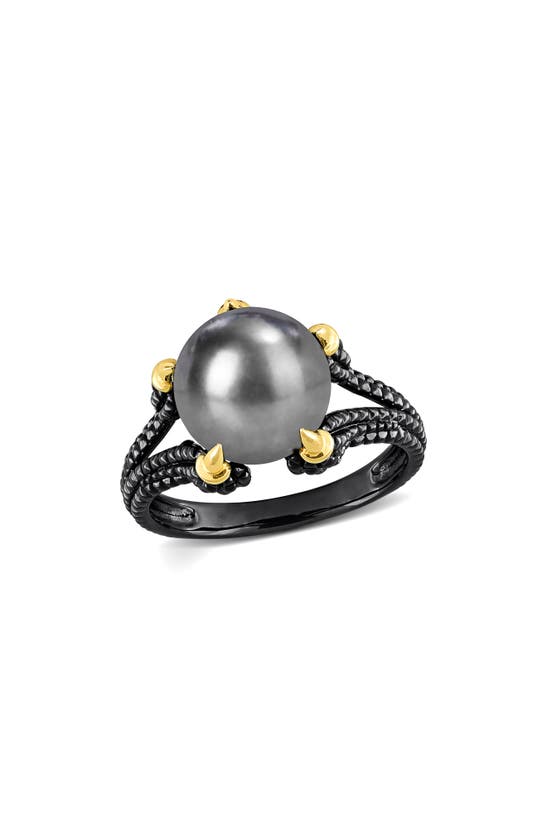 Delmar 10.5–11mm Cultured Freshwater Pearl Claw Ring In Black