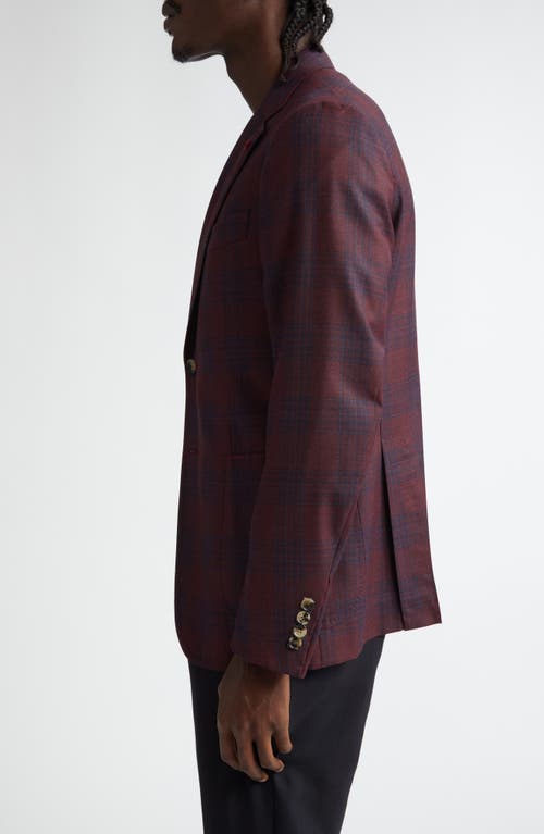 Isaia Men's Large Check Cashmere Sport Coat In Purple