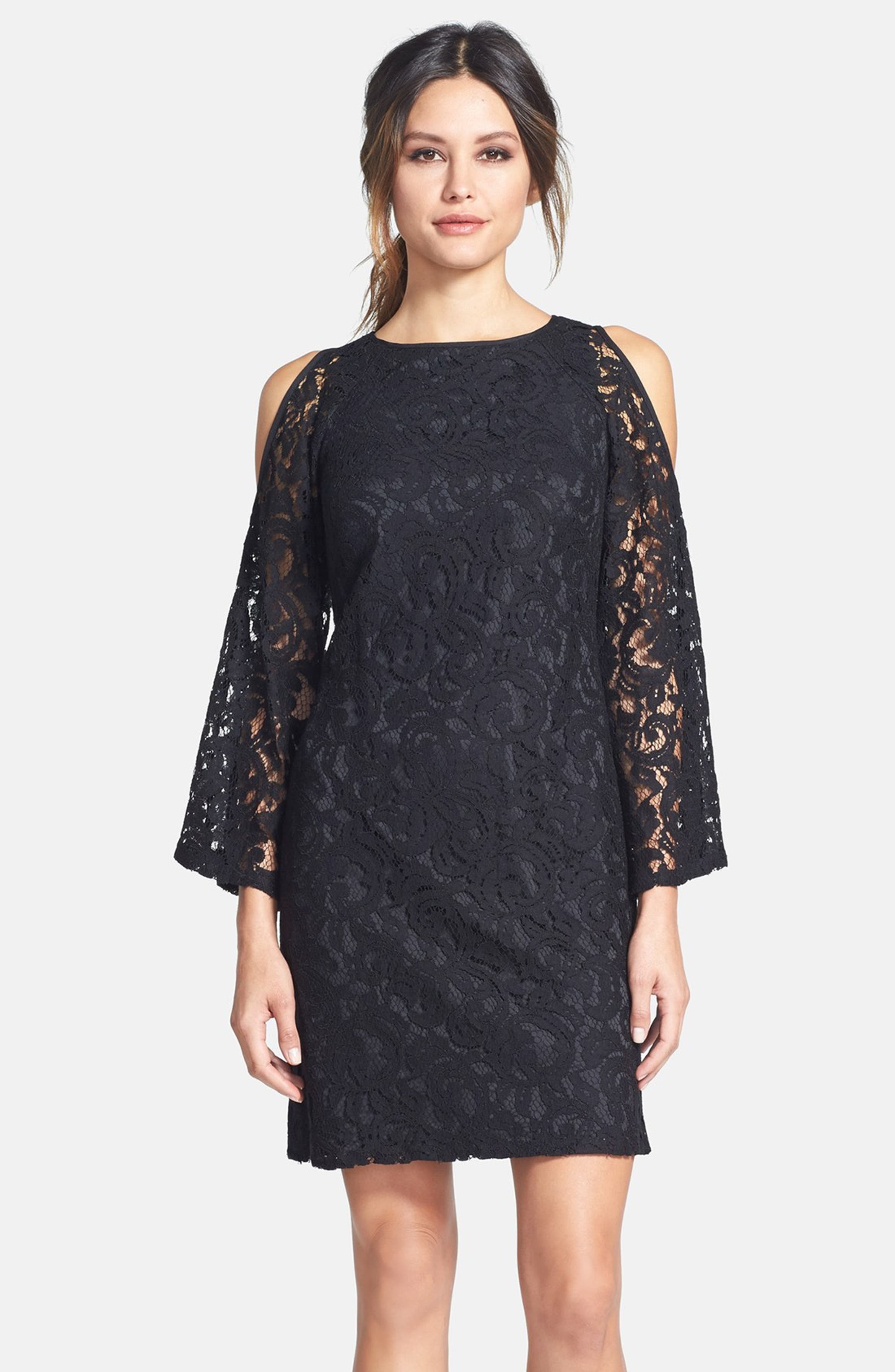 Adrianna Papell Cold Shoulder Lace Shift Dress | Nordstrom