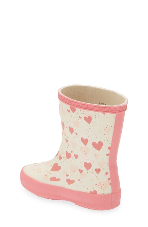 Shop Hunter Kids' First Classic Rain Boot In Cream Multi/dark Pink