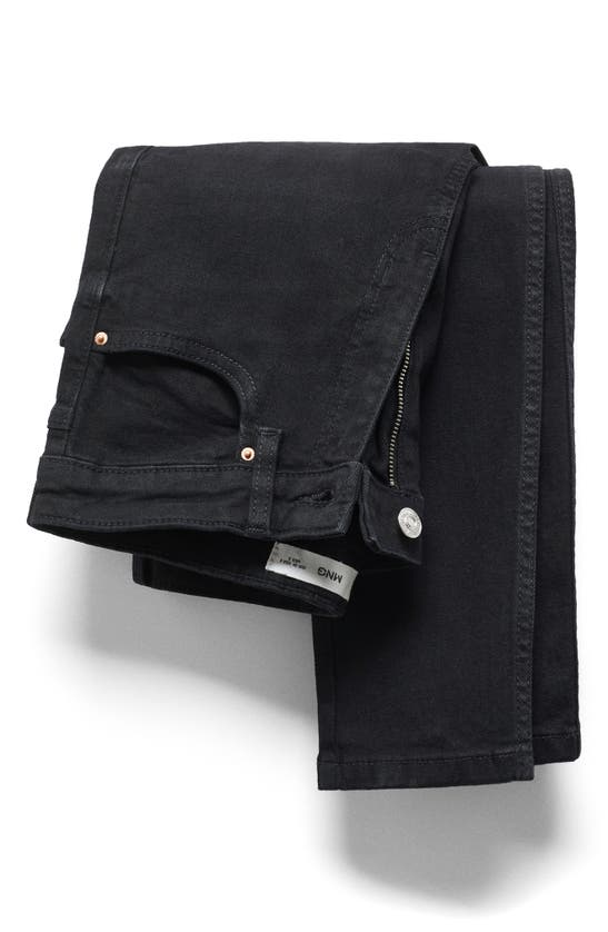 Mango High Waist Skinny Jeans In Black Denim