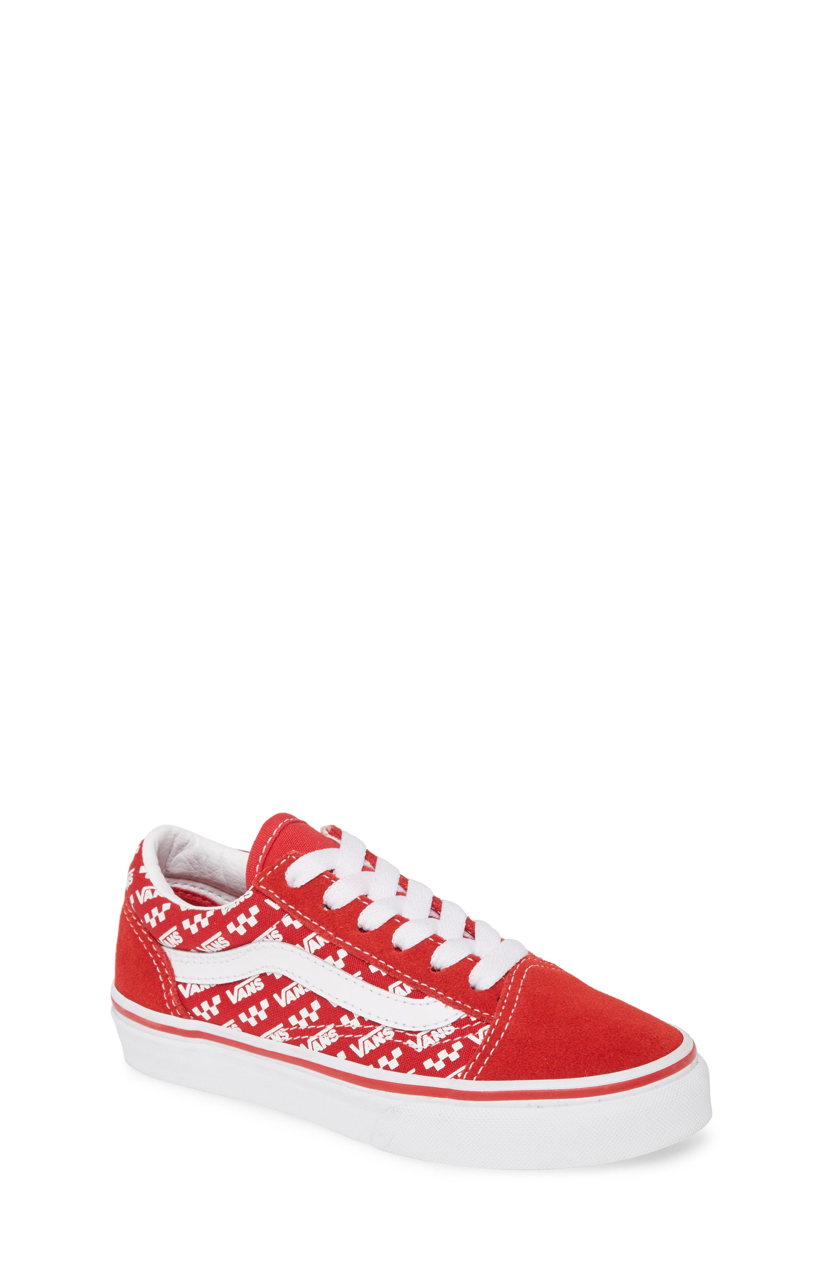 red n white vans