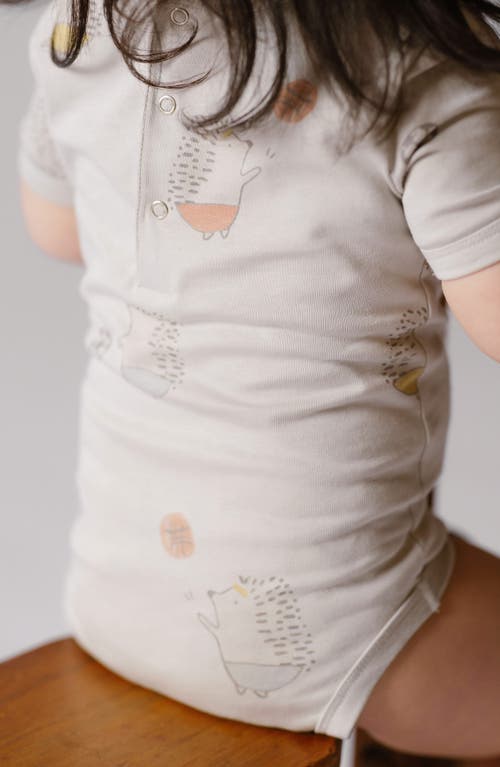 Shop Pehr Print Organic Cotton Bodysuit In Ball Hog