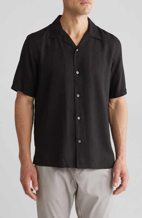 Lucky Brand San Gabriel Short Sleeve Linen Blend Button-Up Shirt