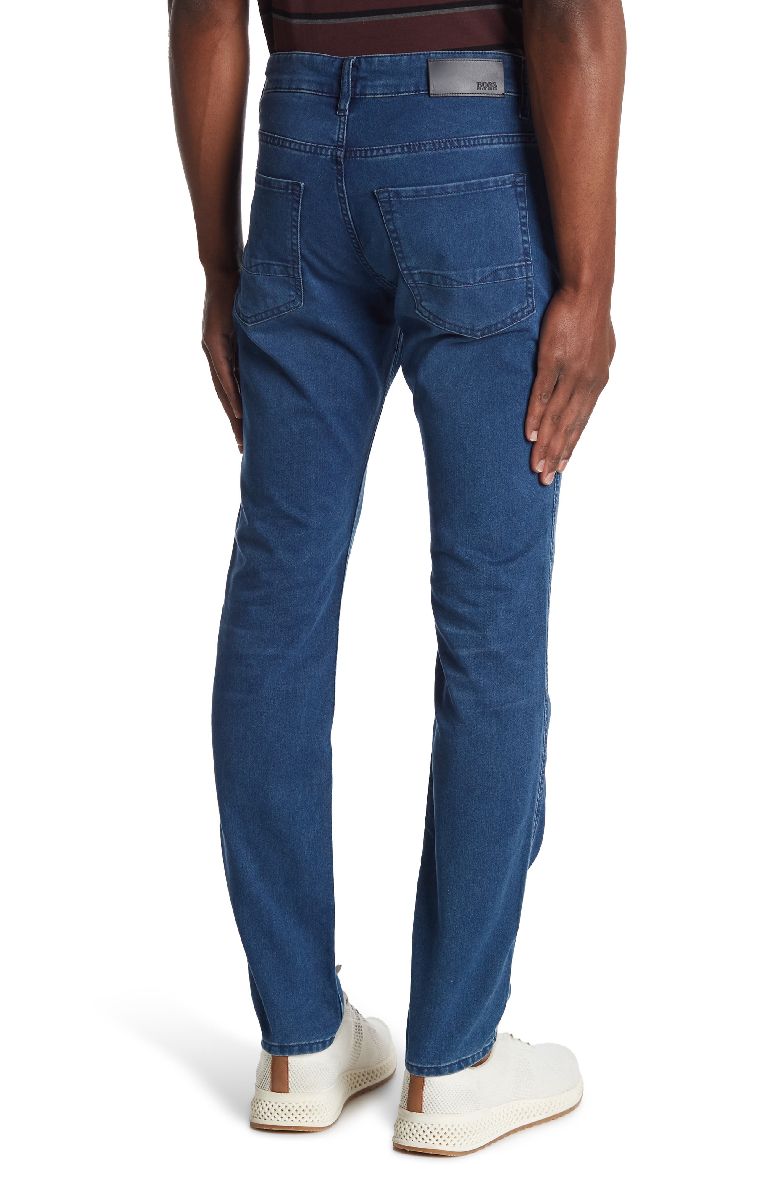 Shop for Navy Blue Slim Fit Jeans from Hugo Boss Black