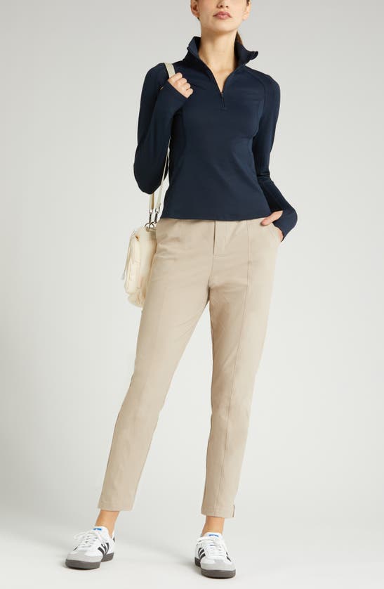 Zella Vantage High Waist Ankle Pants In Tan Thread