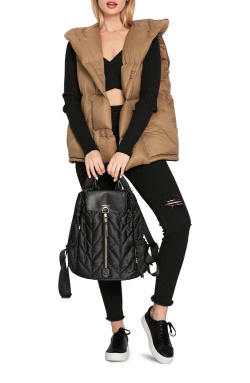 Belle & Bloom Over My Head Hooded Puffer Vest In Khaki