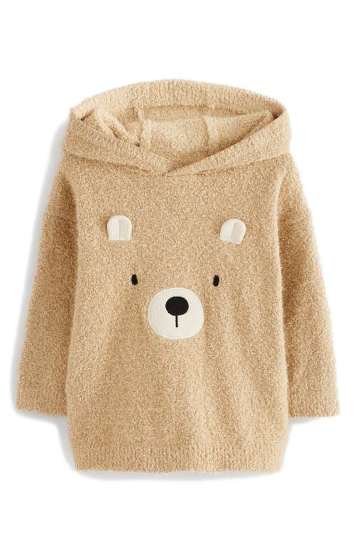 Next Kids' Teddy Bear Appliqué Sweater Hoodie In Brown