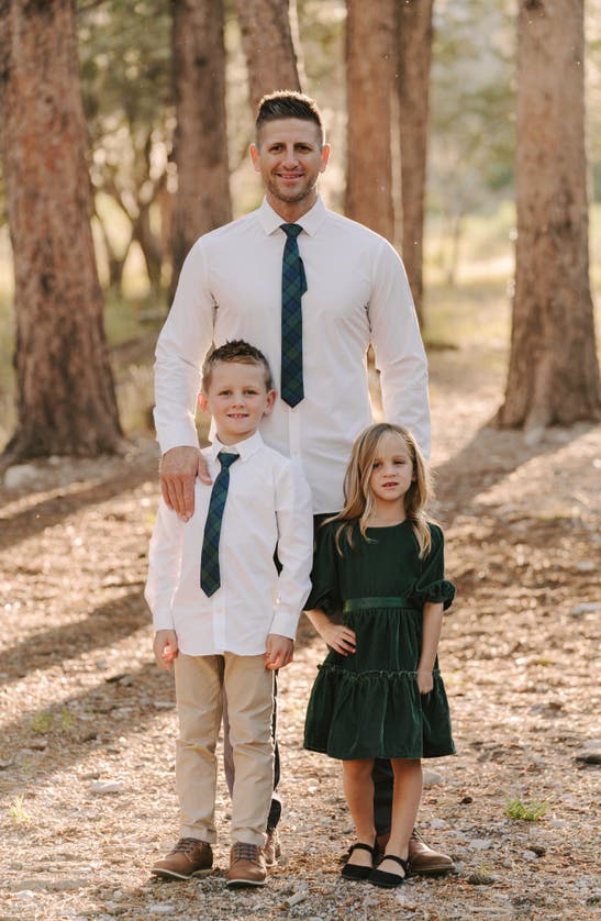Shop Nordstrom Kids' Matching Family Moments Velvet Dress In Green Pinecone