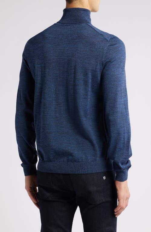 Shop Hugo Boss Boss Musso Virgin Wool Turtleneck Sweater In Bright Blue