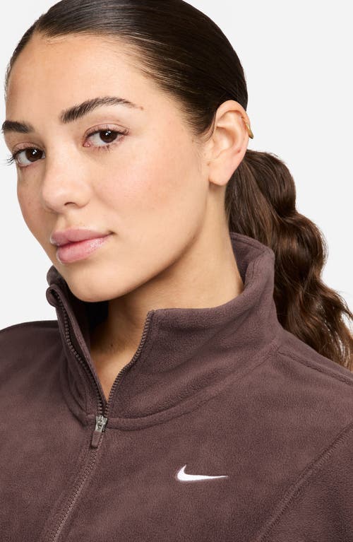 Nike One Therma-fit Half Zip Sweater In Sepia/white
