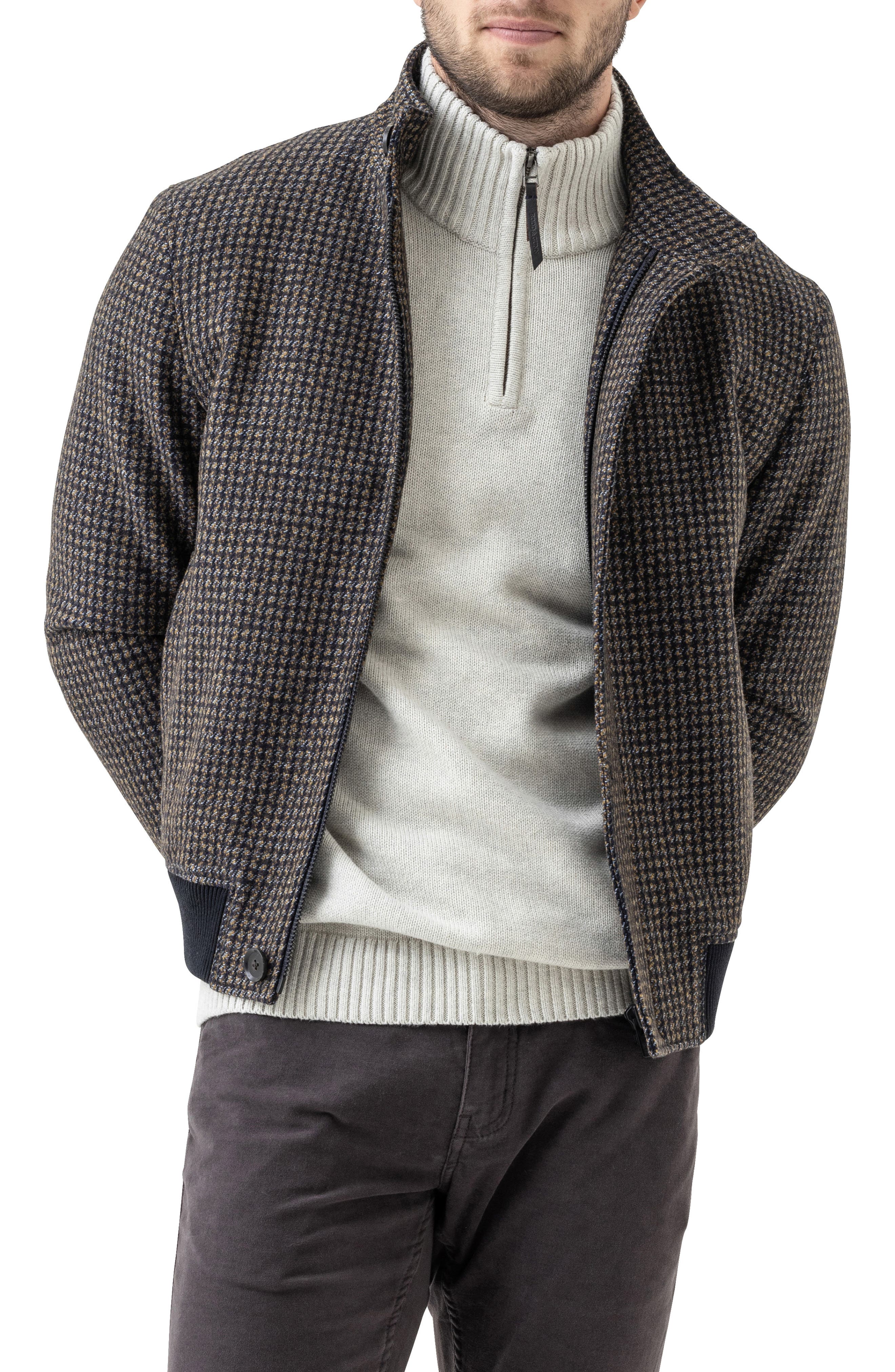 mens bomber jacket wool