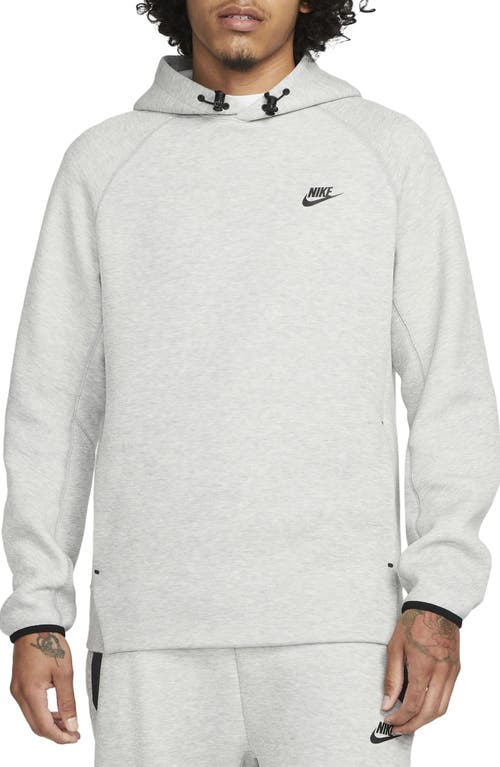 Shop Nike Tech Fleece Pullover Hoodie In Dark Grey Heather/black